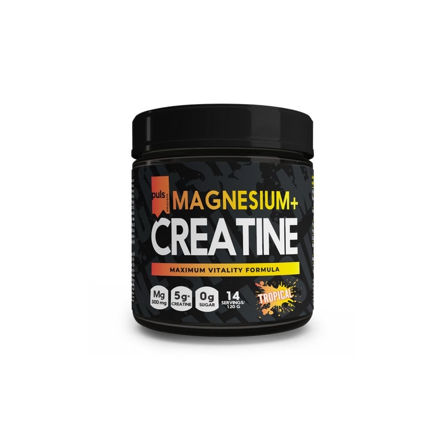 Puls Nutrition Magnesium + Creatine Powder, Tropical 120 g