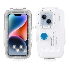Puluz ūdensizturīga iPhone lieta (40m) ar vienvirziena vārstu (balta)