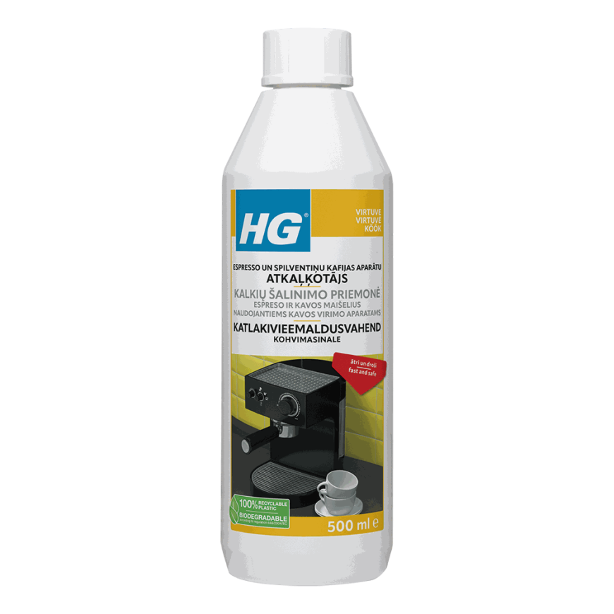 HG Kahvinkeitinten kalkinpoistaja sitruunahappopohjainen 0.5L