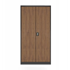 Jan Nowak Office Cabinet Desk for Documents, Anthracite/Walnut Color, Eco* Design, JAN, 900 x 1850 x 400 mm