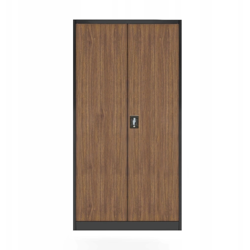 Jan Nowak Office Cabinet Desk for Documents, Anthracite/Walnut Color, Eco* Design, JAN, 900 x 1850 x 400 mm