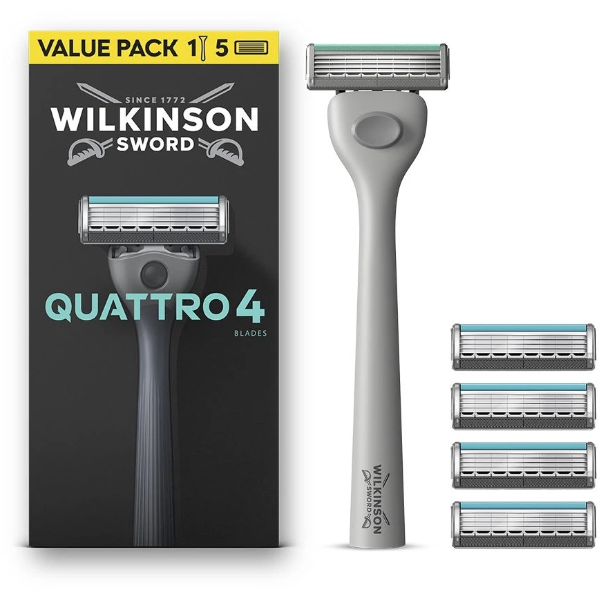 Wilkinson Sword Wilkinson Quattro 4 skustuvas, 5 keičiamos dalys, 5 U – 3