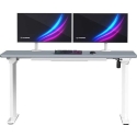 ULTRADESK Biurko dla gracza QUEST, 140x70cm, 72-120cm, balta ir-pilka ULTRADESK Biurko dla gracza QUEST, 140x70cm, 72-120cm, balta ir-pilka