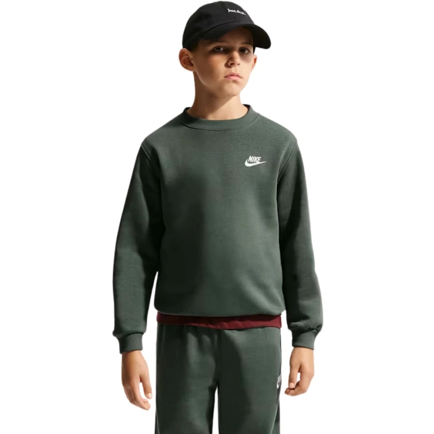 Толстовка Nike Sportswear Club Fleece темно-зеленого цвета для детей FD3006 305 (XL)
