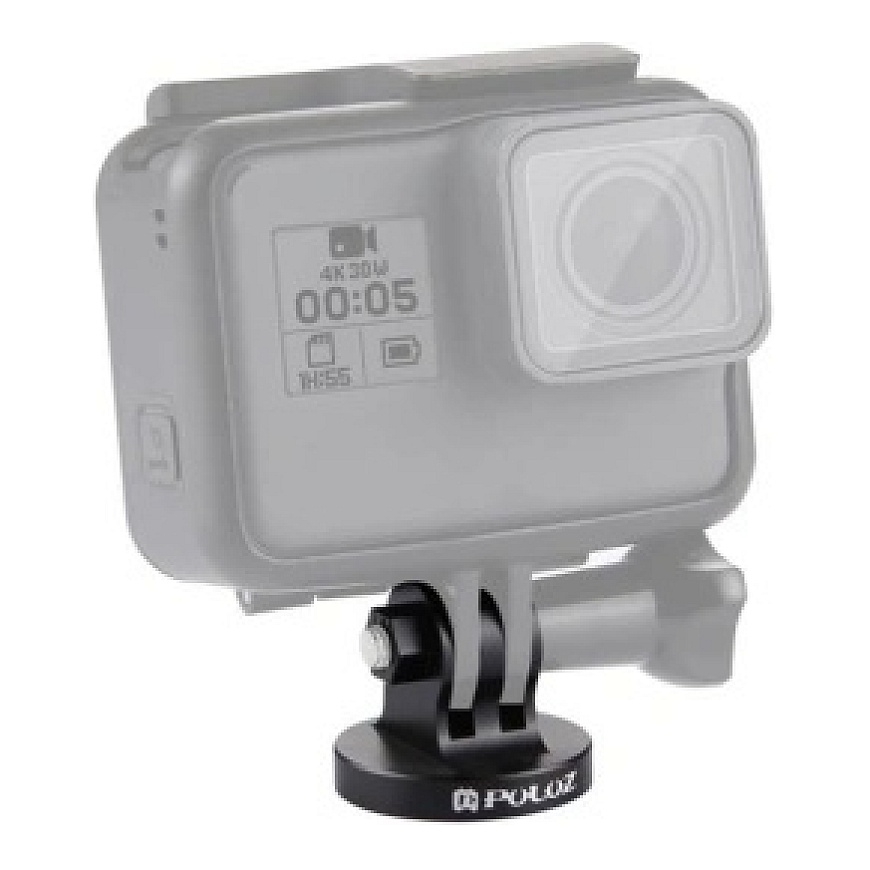 Puluz laikiklis su 1/4" CNC sriegiu veiksmų kameroms (juodas) – 2