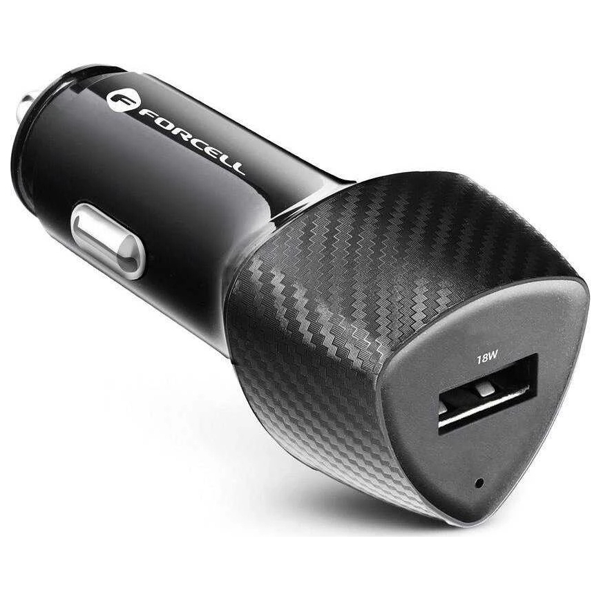 Forcell F-Energy Carbon auto laadija USB A QC3.0 3A 18W CC50-1A must