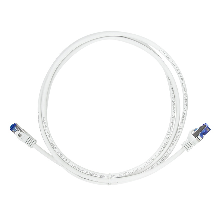 LogiLink C6A081S verkkokaapeli Valkoinen 7,5 m Cat6a S/FTP (S-STP) Pyöreä – 4