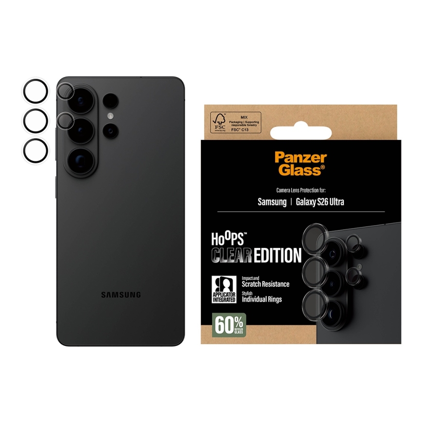 PanzerGlass ® Hoops® Camera Lens Protector Transparent Samsung Galaxy S26 Ultra Прозрачная защитная – 2