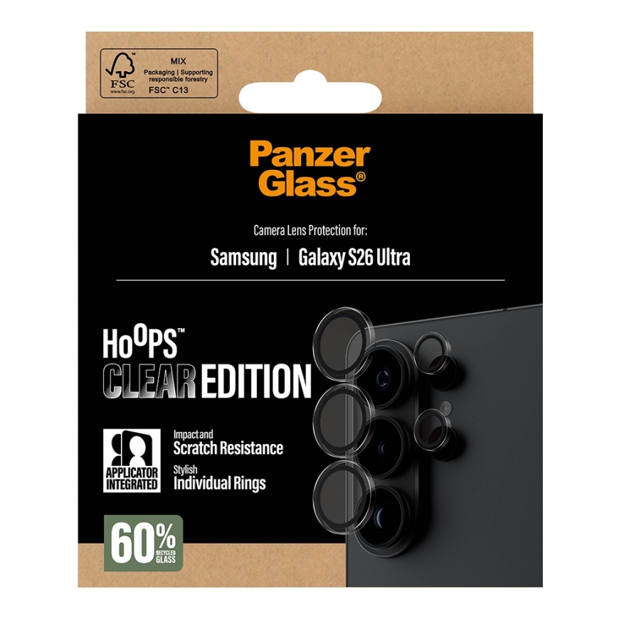PanzerGlass ® Hoops® Camera Lens Protector Transparent Samsung Galaxy S26 Ultra – 3
