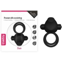 Lovetoy Silicone Penis Ring "Power Clit Duo" - Black