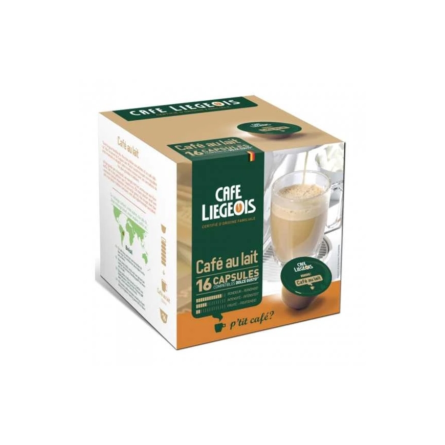 Kafijas kapsulas, saderīgas ar NESCAFÉ® Dolce Gusto® Charles Liégeois Café au lait, 16 gab.