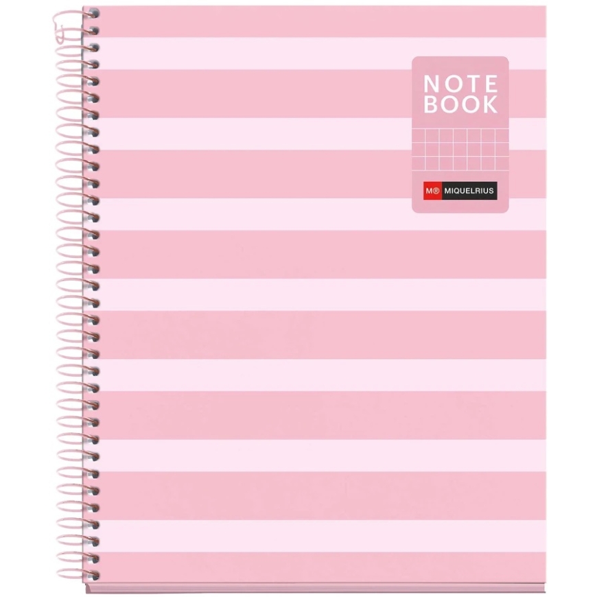 APLI Spiral Notebook, A5, 80 Pages, Grid, Pink