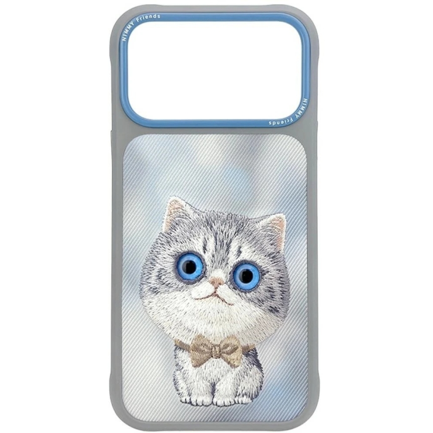 NIMMY BIG EYED Sudraba SHADED CAT Vāks IPHONE 18 Pro Max/17 Pro Max Pelēks