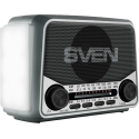 Speaker SVEN SRP-150, gray (3W, Bluetooth, FM/AM/SW, USB, Micro SD, flashlight, battery)