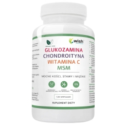Wish Pharmaceutical Vegan Glükosamiin + Kondroitiin + Vitamiin C + MSM toidulisand 120 kapslit