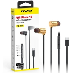 Ausinės, įkišamos į ausis, AWEI PC-18T USB-C, auksinės