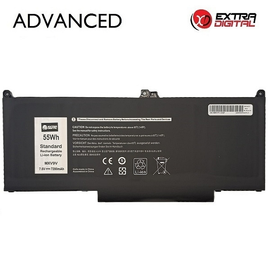 Аккумулятор для ноутбука DELL MXV9V, 7200mAh, Extra Digital Advanced