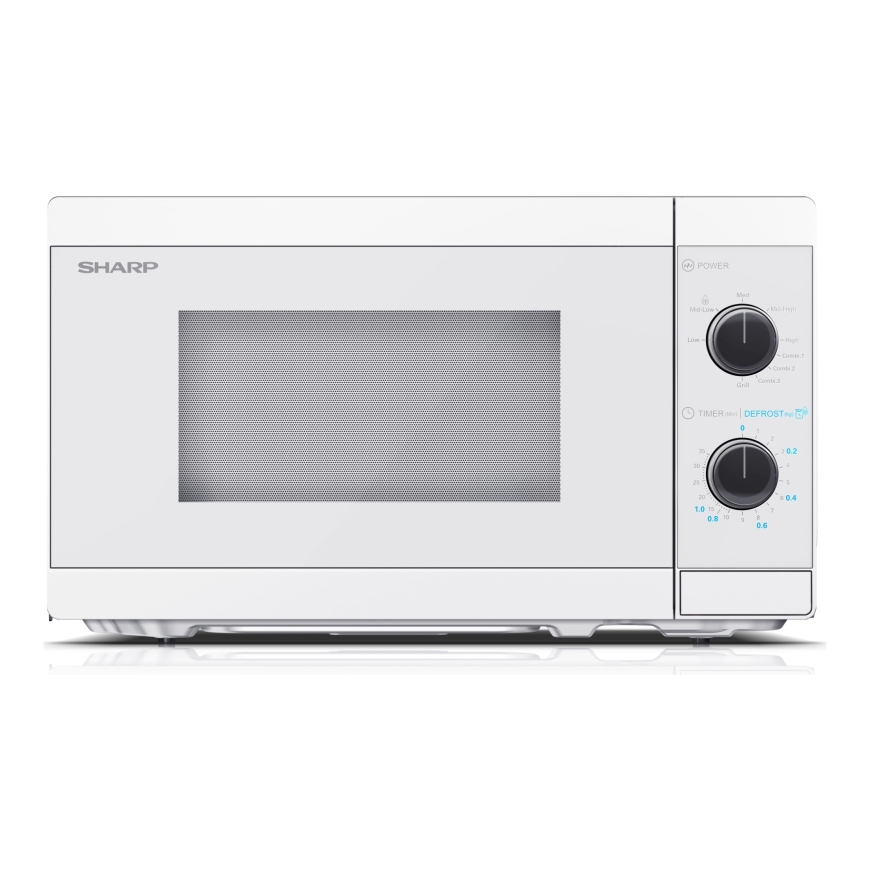 Sharp YC-MG01E-C mikroviļņu krāsns Balts Mikroviļņu krāsns ar grilu Novietojams uz galda 20 L 800 W