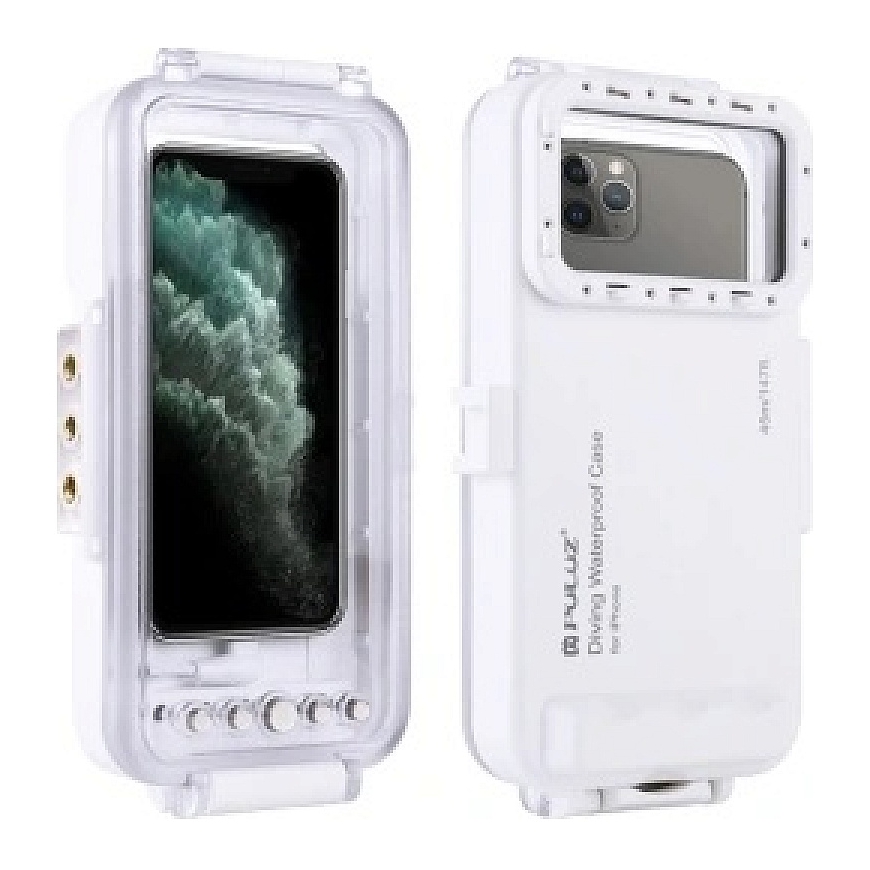 Puluz vandeniui atspari dėžutė (45 m) iPhone: po vandeniu fotografuoti ir filmuoti (balta) – 2