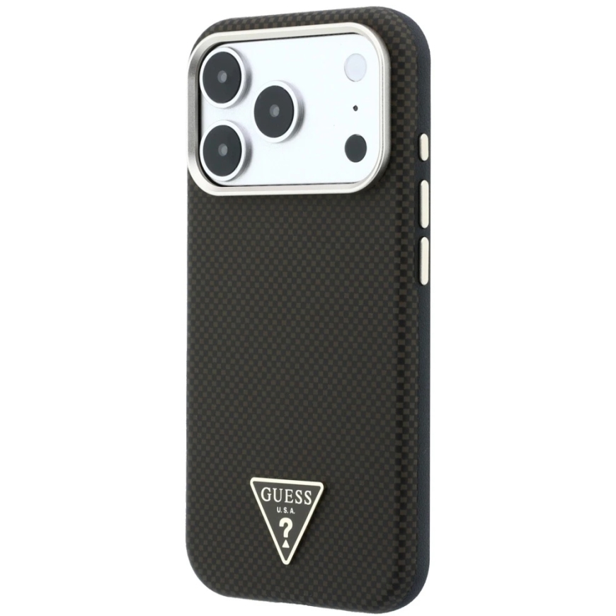 Чехол Guess Kevlar Triangle Logo MagSafe для iPhone 17 Pro / 18 Pro – коричневый – 2