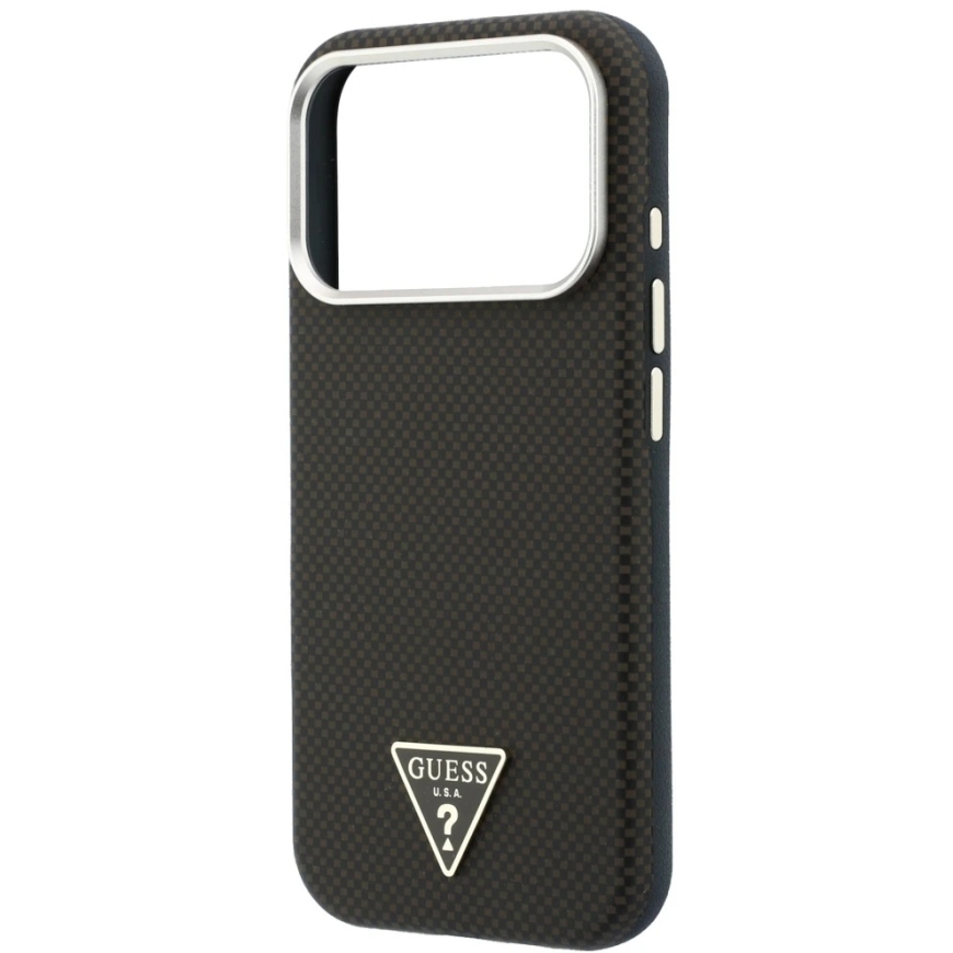 Guess Kevlar Triangle Logo MagSafe dėklas, skirtas iPhone 17 Pro / 18 Pro – ruda – 5