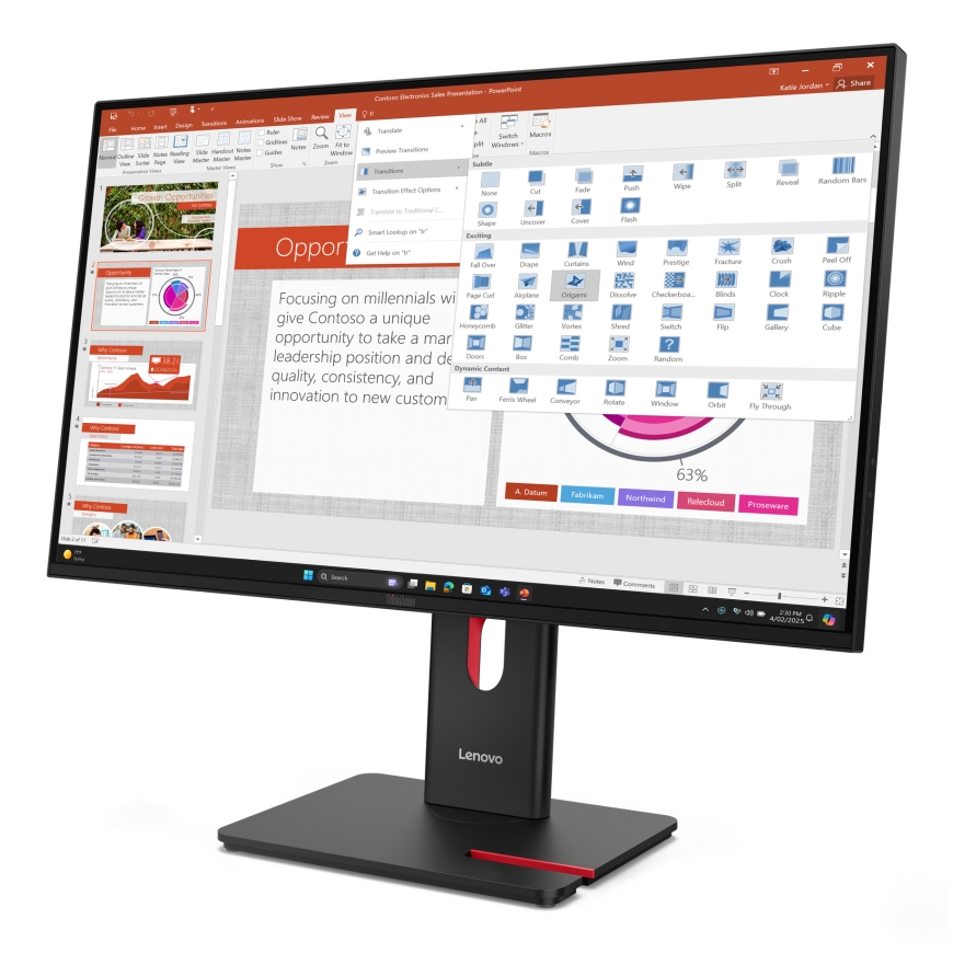 Lenovo ThinkVision T27-40 tietokoneen litteä näyttö 68,6 cm (27") 1920 x 1080 pikseliä Full HD LED M – 3
