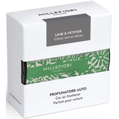 Автомобильный ароматизатор Millefiori Textile Floral Lime & Vetiver - зеленый