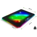 "Evolveo Ania 9RGB" jäähdytystyyny, kannettavan tietokoneen jäähdytystyyny, 6 tuuletinta, RGB-tuuletin ja piirikytkin "Evolveo Ania 9RGB" jäähdytystyyny, kannettavan tietokoneen jäähdytystyyny, 6 tuuletinta, RGB-tuuletin ja piirikytkin