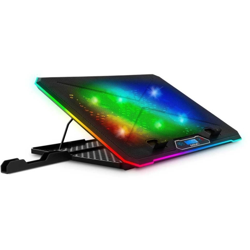 „Evolveo Ania 9RGB“ aušinimo kilimėlis, nešiojamojo kompiuterio aušinimo kilimėlis, 6 ventiliatoriai, RGB ventiliatoriai ir gran – 3