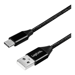 LogiLink CU0139 USB kabelis USB 2.0 0,3 m USB A USB C 0,48 Gbit/s Melns