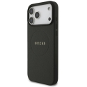 Guess Grained Gold Ring MagSafe vāciņš iPhone 18 Pro Max / 17 Pro Max - melns Guess Grained Gold Ring MagSafe vāciņš iPhone 18 Pro Max / 17 Pro Max - melns