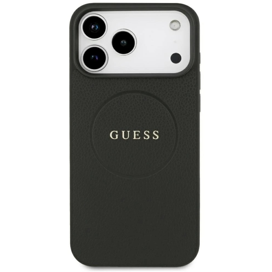 Guess Grained Gold Ring MagSafe vāciņš iPhone 18 Pro Max / 17 Pro Max - melns – 4