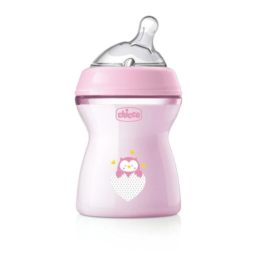Chicco Plastikpudel NaturalFeeling Roosa 250ml 2m+
