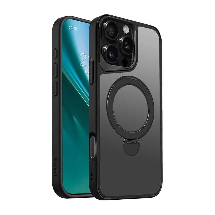 Etteri Matt Mag Ring vāciņš iPhone 16 Pro Max 6,9" melns