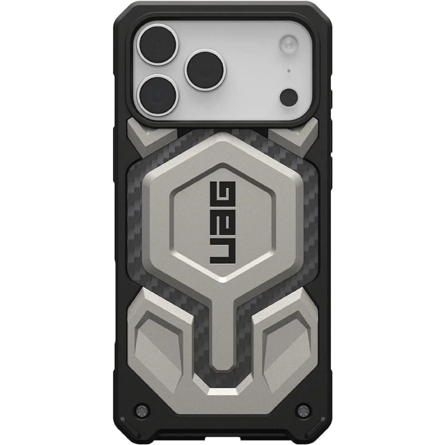 UAG Urban Armor Gear Monach Pro case, compatible with MagSafe, designed for IPHONE 18 Pro Max/17 Pro Max, titanium color