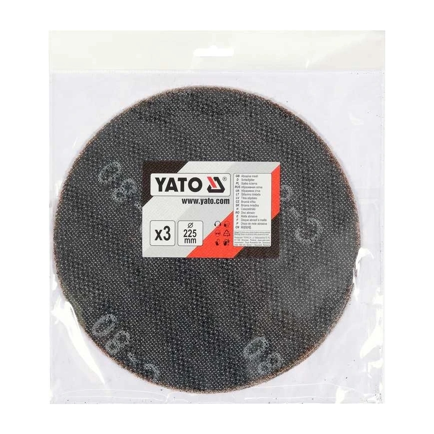Toya Sa Poland Abrazyvinis tinklinis diskas su Velcro | P80 | 225 mm | 3 vnt. (YT-845813) – 3