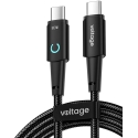 USB-C / USB-C Voltage PowerAngle kabelis 100W PD 100cm melns USB-C / USB-C Voltage PowerAngle kabelis 100W PD 100cm melns