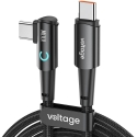 Kabelis USB-C / USB-C Voltage PowerAngle 100W PD 100cm juoda Kabelis USB-C / USB-C Voltage PowerAngle 100W PD 100cm juoda