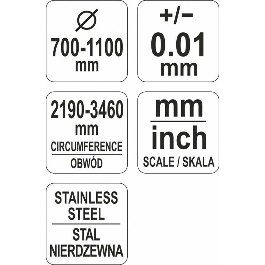 Yato Toya Sa Poola Lint mõõtevahend | läbimõõdule ja ümbermõõdule | max. 2190 / ümbermõõt 3460 mm (YT-71702) – 5