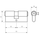 PSG 63.63535.MM messinkinen sylinteriinserti 35/35, messingin väri