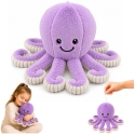 Lean Toys Plush Octopus with Stretchy Tentacles, Purple, 30 x 20 x 20 cm