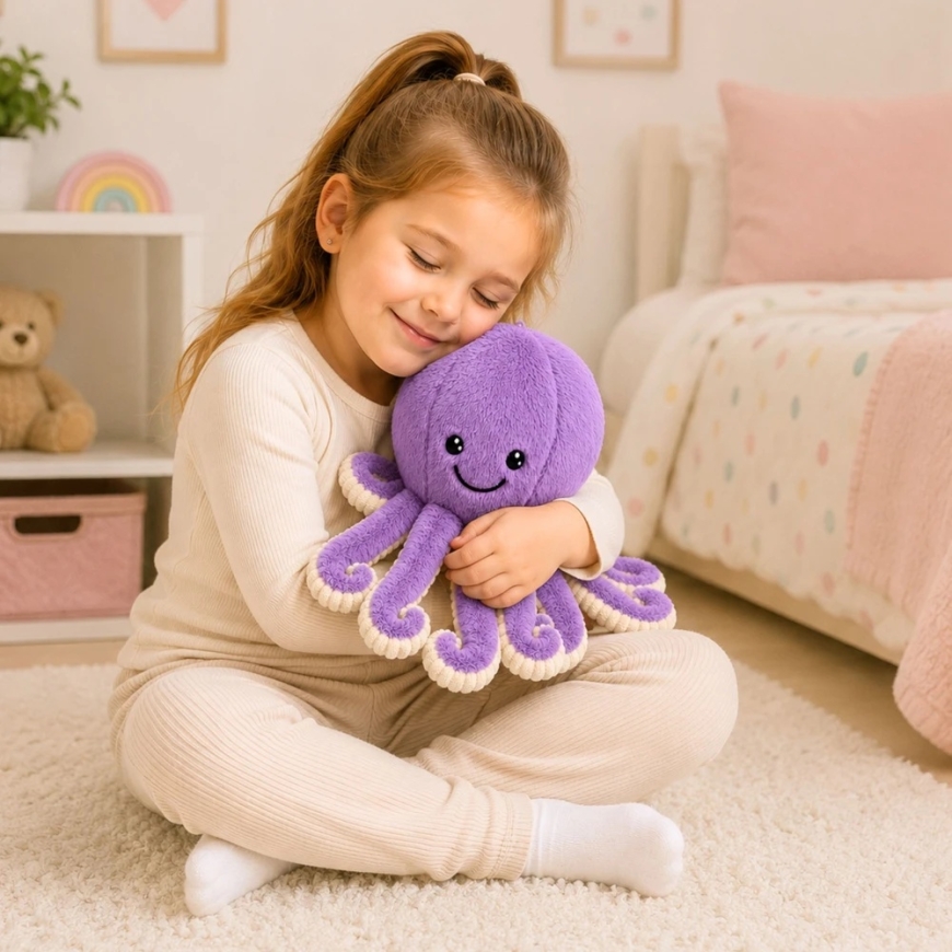 Lean Toys Plüüšiline kaheksajalg venivate tentaklitega, lilla, 30 x 20 x 20 cm – 3