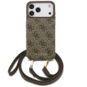 Guess 4G Cardslots & Magnetic Closure Crossbody Case for iPhone 18 Pro Max / 17 Pro Max brown