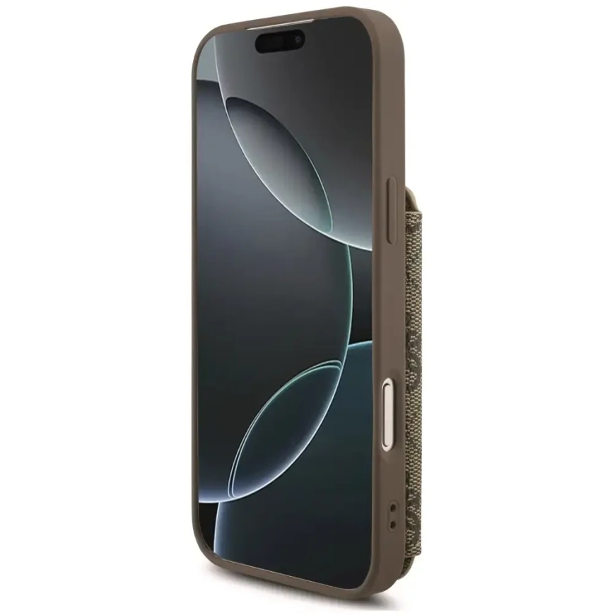 Dėklas Guess 4G Cardslots & Magnetic Closure Crossbody do iPhone 18 Pro Max / 17 Pro Max ruda – 4