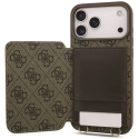 Guess 4G Cardslots & Magnetic Closure Crossbody Case for iPhone 18 Pro Max / 17 Pro Max brown