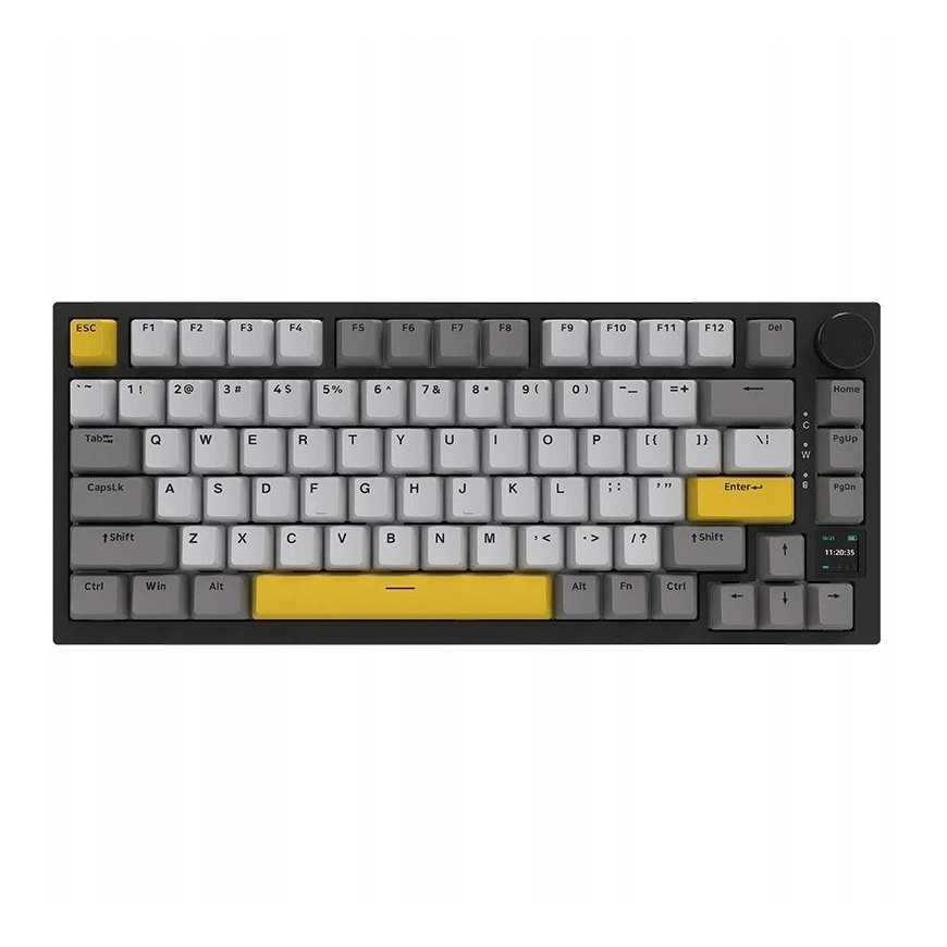 Juhtmevaba mehaaniline klaviatuur Ajazz AK820 Pro Kingitus Lüliti Must Hall Kollane RGB – 2