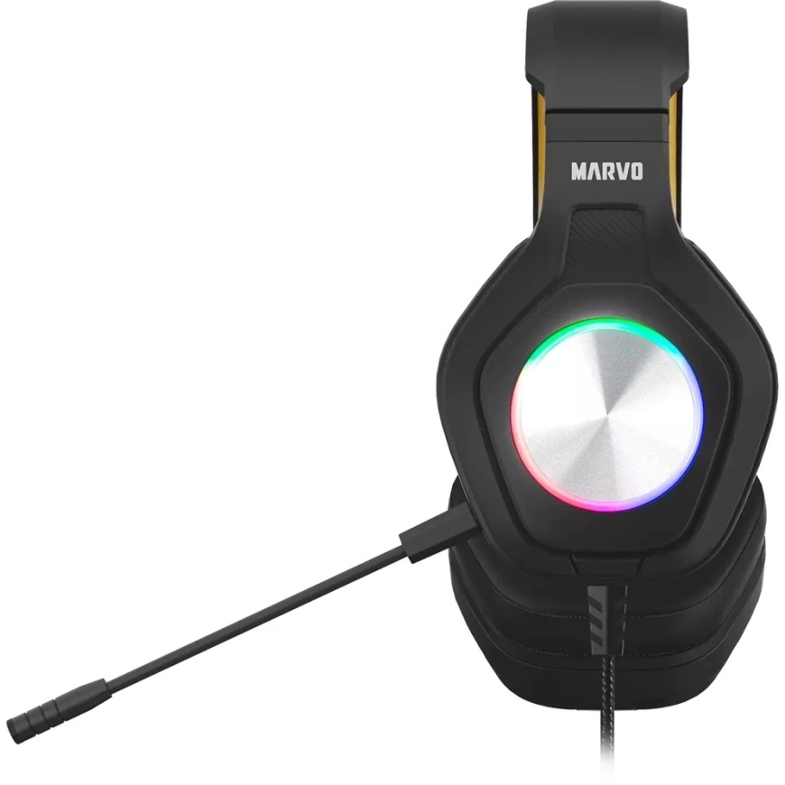 Marvo Pulz 80W Vadu bezvadu spēļu RGB austiņas | 3.5mm | Melna – 5