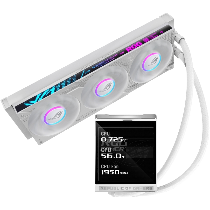 ASUS ROG Strix LC IV 360 ARGB LCD White Edition Procesors Šķidruma dzesēšanas komplekts 12 cm Balts