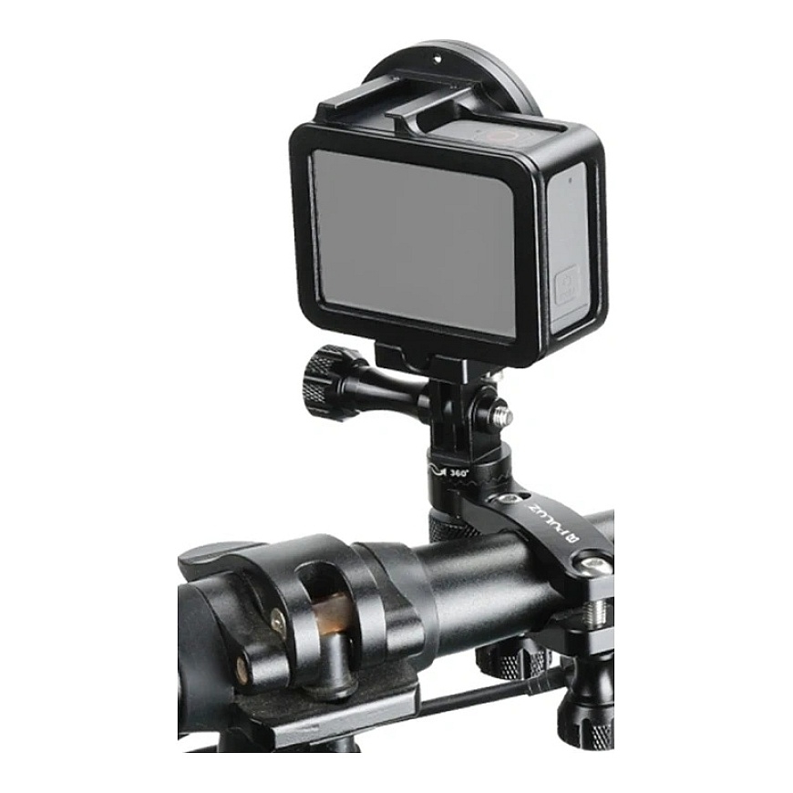 Puluz Aluminum Handlebar Mount with 360-Degree Rotation for Action Cameras (Black)