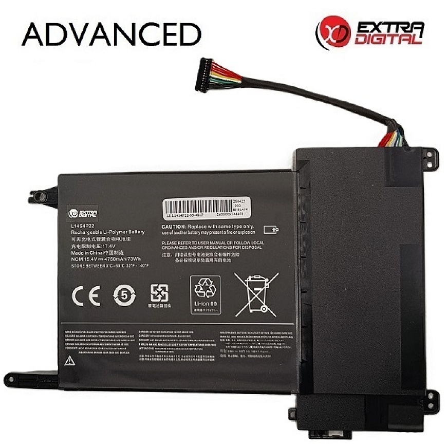 Nešiojamo kompiuterio baterija LENOVO L14S4P22, 4750mAh, Extra Digital Advanced
